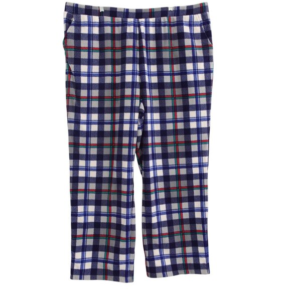 Denim & Co. Comfort Zone Regular Printed Fleece Pull On Pants Sz 2X Blue Plaid - Picture 1 of 4